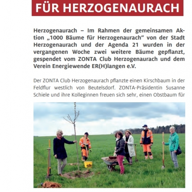 Zonta Club Herzogenaurach: Baum pflanzen